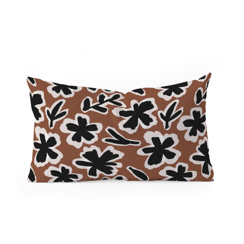 Alisa Galitsyna Black Florals 2 Oblong Throw Pillow