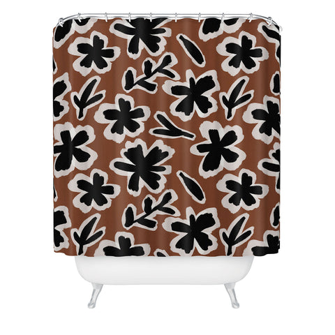 Alisa Galitsyna Black Florals 2 Shower Curtain