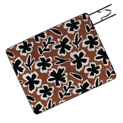 Alisa Galitsyna Black Florals 2 Picnic Blanket