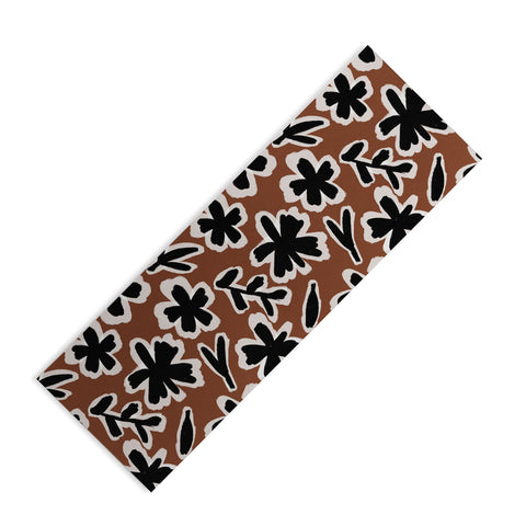 Alisa Galitsyna Black Florals 2 Yoga Mat