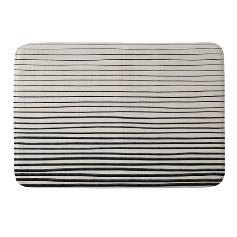 Alisa Galitsyna Black Horizontal Lines Memory Foam Bath Mat