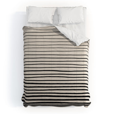 Alisa Galitsyna Black Horizontal Lines Comforter
