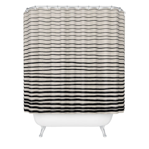 Alisa Galitsyna Black Horizontal Lines Shower Curtain