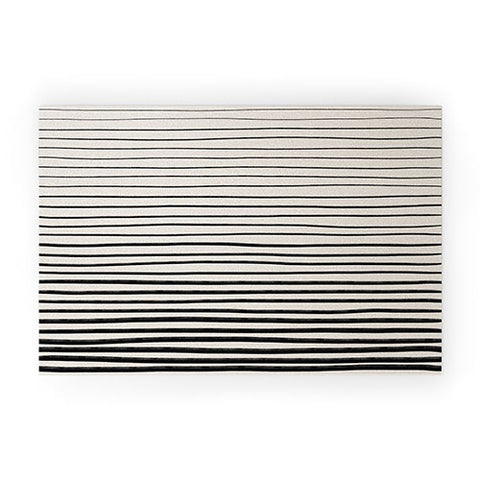 Alisa Galitsyna Black Horizontal Lines Welcome Mat
