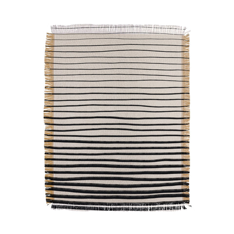 Alisa Galitsyna Black Horizontal Lines Throw Blanket