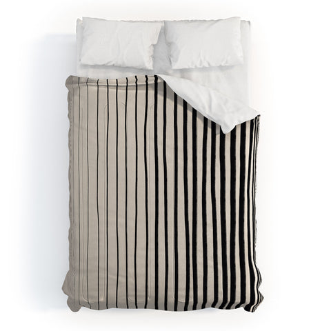 Alisa Galitsyna Black Vertical Lines Comforter