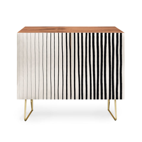 Alisa Galitsyna Black Vertical Lines Credenza