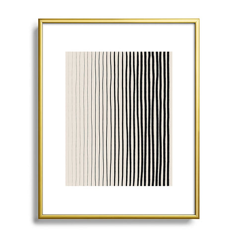 Alisa Galitsyna Black Vertical Lines Metal Framed Art Print