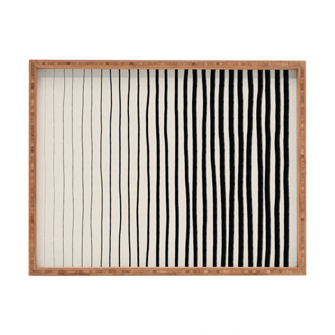 Alisa Galitsyna Black Vertical Lines Rectangular Tray
