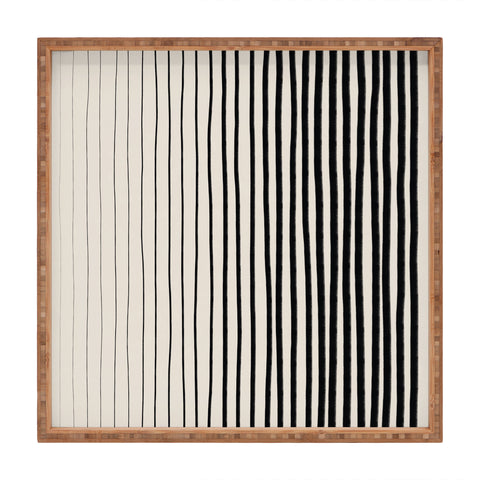 Alisa Galitsyna Black Vertical Lines Square Tray
