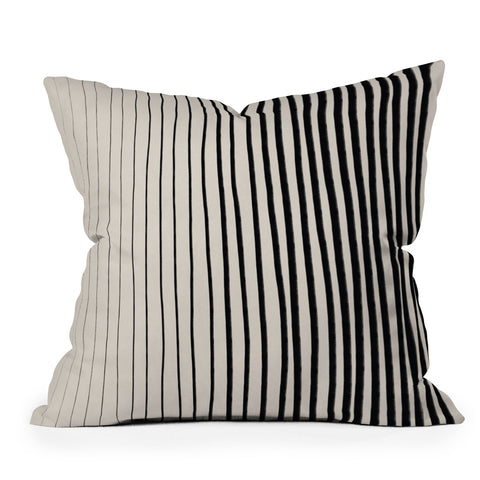 Alisa Galitsyna Black Vertical Lines Outdoor Throw Pillow