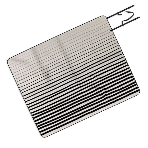 Alisa Galitsyna Black Vertical Lines Picnic Blanket