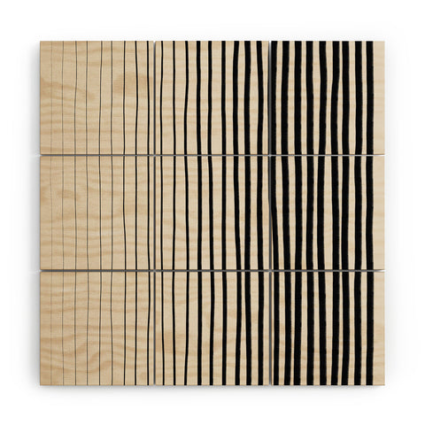 Alisa Galitsyna Black Vertical Lines Wood Wall Mural
