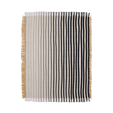 Alisa Galitsyna Black Vertical Lines Throw Blanket