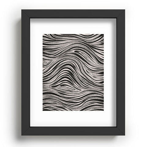 Alisa Galitsyna Black White Irregular Lines Recessed Framing Rectangle