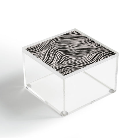 Alisa Galitsyna Black White Irregular Lines Acrylic Box
