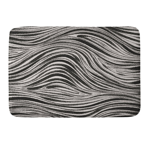 Alisa Galitsyna Black White Irregular Lines Memory Foam Bath Mat