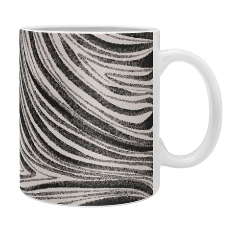 Alisa Galitsyna Black White Irregular Lines Coffee Mug