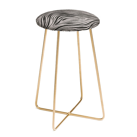 Alisa Galitsyna Black White Irregular Lines Counter Stool