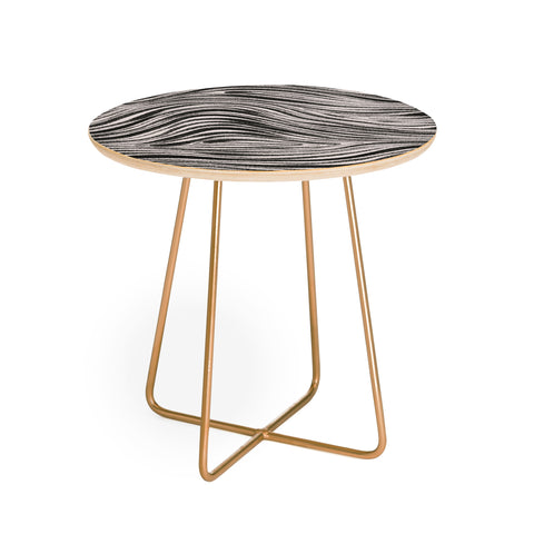 Alisa Galitsyna Black White Irregular Lines Round Side Table