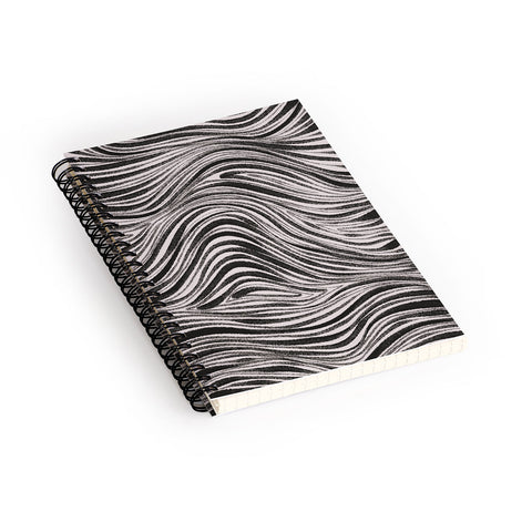 Alisa Galitsyna Black White Irregular Lines Spiral Notebook