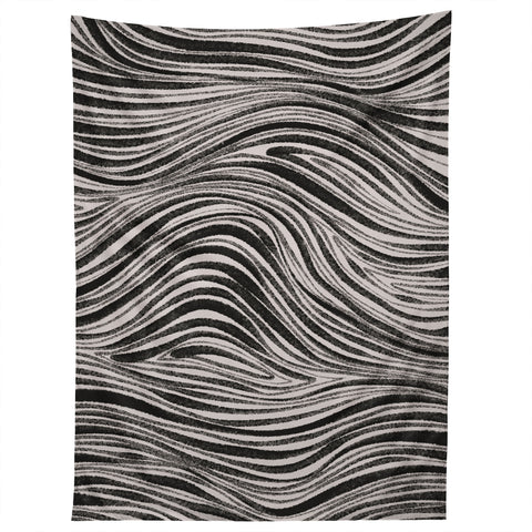 Alisa Galitsyna Black White Irregular Lines Tapestry
