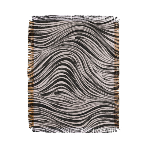 Alisa Galitsyna Black White Irregular Lines Throw Blanket