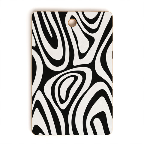 Alisa Galitsyna Black White Minimal Cutting Board Rectangle