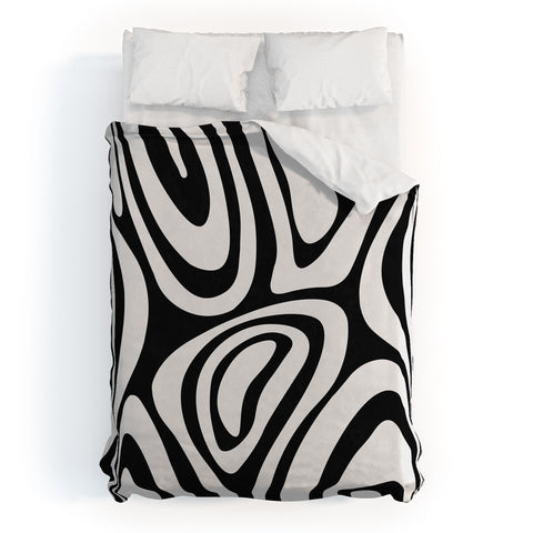 Alisa Galitsyna Black White Minimal Duvet Cover