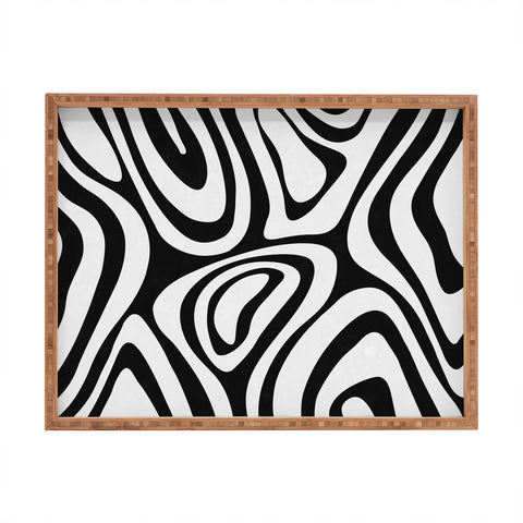 Alisa Galitsyna Black White Minimal Rectangular Tray