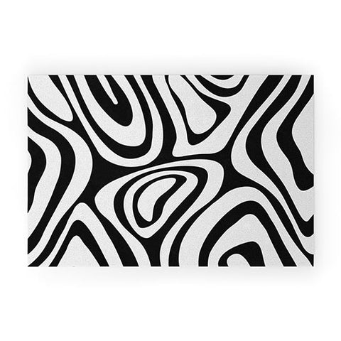 Alisa Galitsyna Black White Minimal Welcome Mat