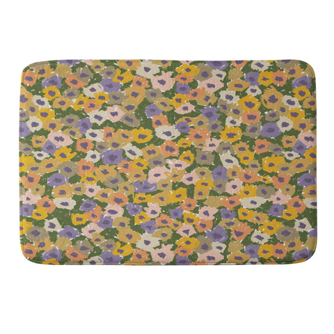 Alisa Galitsyna Blooming Garden Green Purple Memory Foam Bath Mat