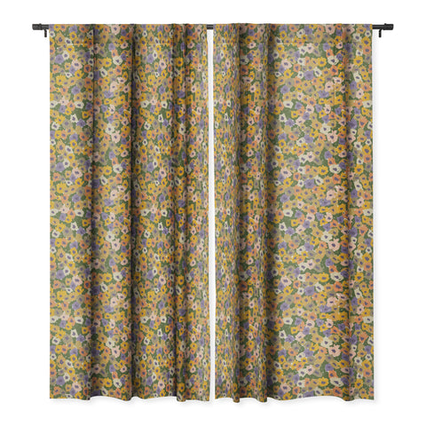 Alisa Galitsyna Blooming Garden Green Purple Blackout Window Curtain