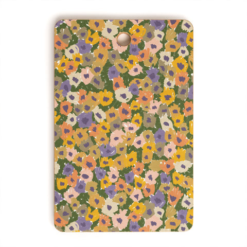Alisa Galitsyna Blooming Garden Green Purple Cutting Board Rectangle