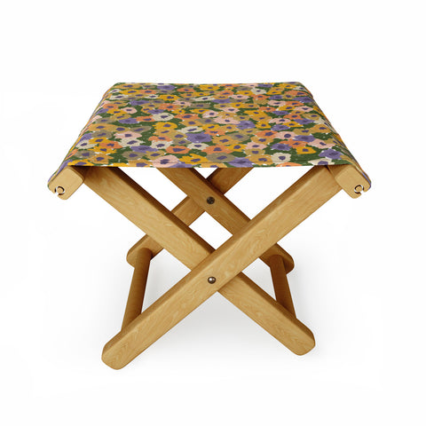 Alisa Galitsyna Blooming Garden Green Purple Folding Stool