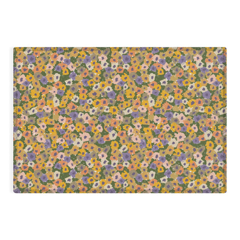 Alisa Galitsyna Blooming Garden Green Purple Outdoor Rug