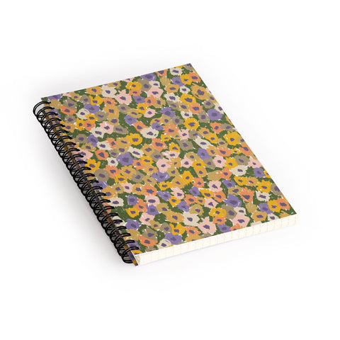 Alisa Galitsyna Blooming Garden Green Purple Spiral Notebook