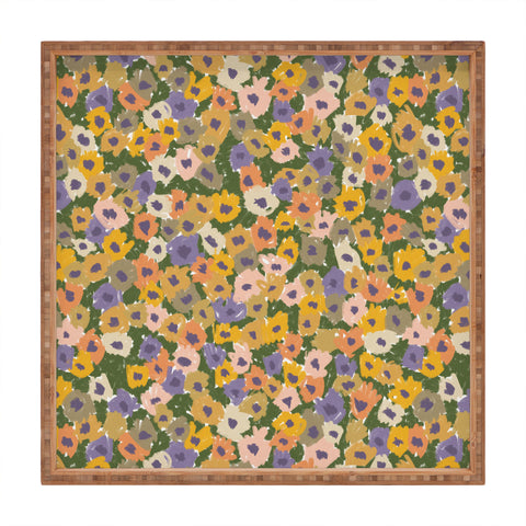 Alisa Galitsyna Blooming Garden Green Purple Square Tray