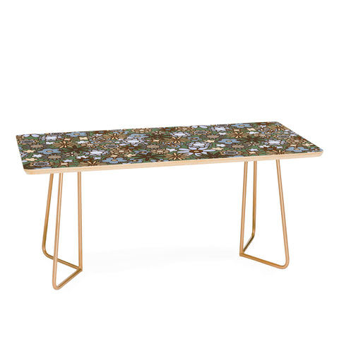 Alisa Galitsyna Blue and Brown Retro Bloom Coffee Table