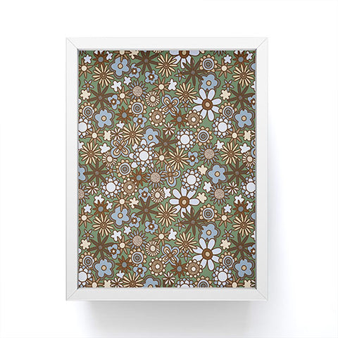 Alisa Galitsyna Blue and Brown Retro Bloom Framed Mini Art Print