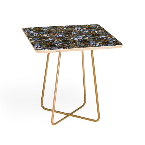 Alisa Galitsyna Blue and Brown Retro Bloom Side Table