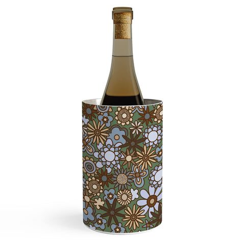 Alisa Galitsyna Blue and Brown Retro Bloom Wine Chiller