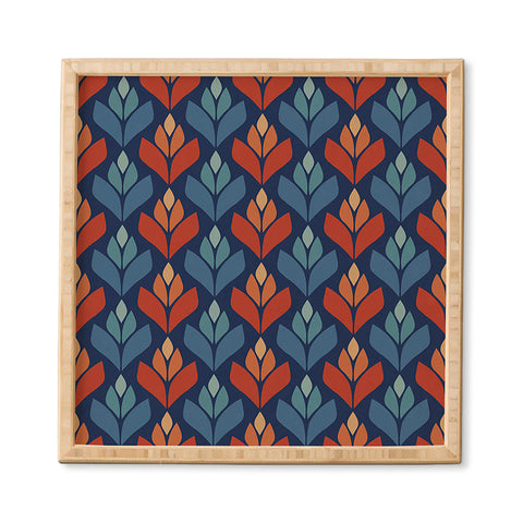 Alisa Galitsyna Blue Red Retro Trefoil Patter Framed Wall Art