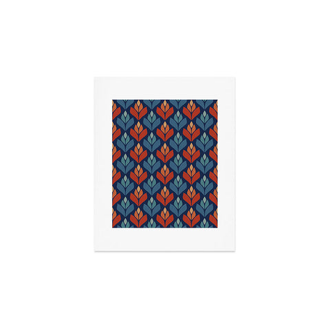 Alisa Galitsyna Blue Red Retro Trefoil Patter Art Print