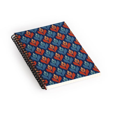 Alisa Galitsyna Blue Red Retro Trefoil Patter Spiral Notebook
