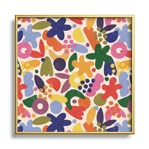 Alisa Galitsyna Bright Abstract Pattern 1 Metal Square Framed Art Print