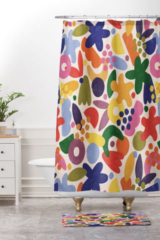 Alisa Galitsyna Bright Abstract Pattern 1 Shower Curtain And Mat