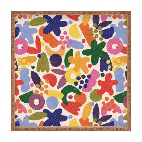 Alisa Galitsyna Bright Abstract Pattern 1 Square Tray