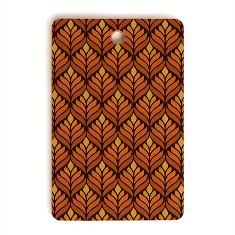 Alisa Galitsyna Brown Retro Flower Pattern Cutting Board Rectangle