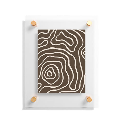 Alisa Galitsyna Brown Topographic Map Floating Acrylic Print